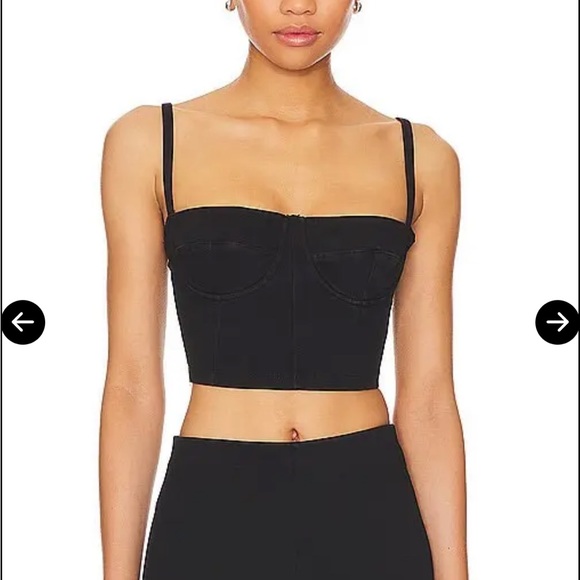 Good American Tops - Good American Sleek Black Crop Top